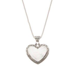 ANNIKA WITT Silver Made In Bali Sterling Silver Mother Pearl Heart Necklace
